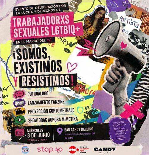Evento de celebración por la lucha y los derechos de trabajadorxs sexuales LGTBIQ+ en el marco del 2J.

¡Somos, existimos y resistimos!