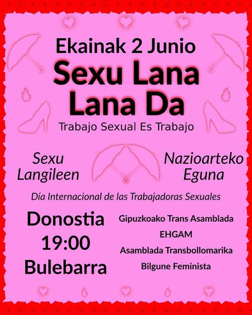 Concentración por el Día de las Trabajadoras Sexuales - Sexu Langileen Eguneko kontzentrazioa (Donostia/San Sebastian)