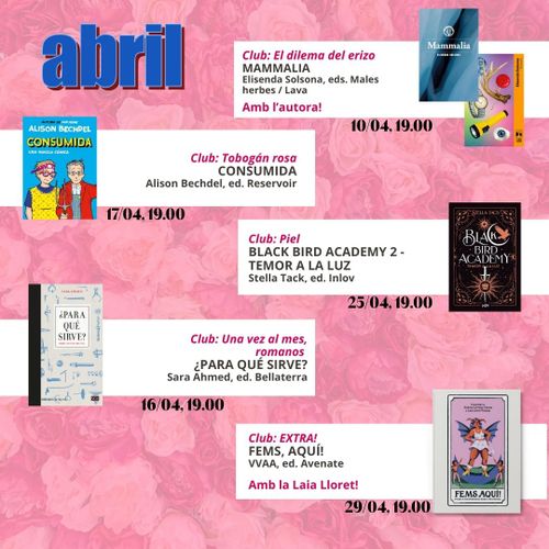 Clubes de lectura - Abril 2026 -  Mammalia, de Elisenda Solsona