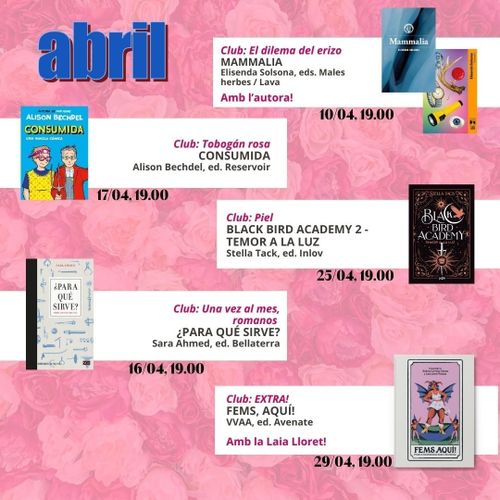 Clubes de lectura - Abril 2026 -  Mammalia, de Elisenda Solsona